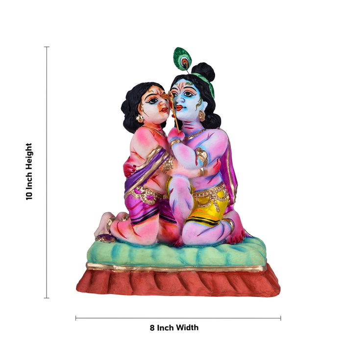Krishna and Balarama Clay Golu Bommai - 10 x 8 Inches | Giri Golu Doll/ Navaratri Golu Bomma/ Gombe/ Bommai
