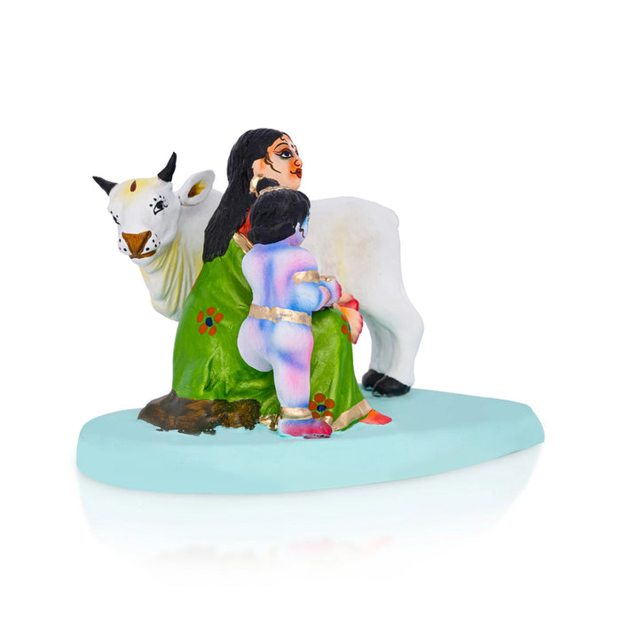 Krishna Yasodha Gopala Clay Golu Bommai - 6.5 x 9.75 Inches | Giri Golu Doll/ Navaratri Kolu Bomma/ Dasara Doll