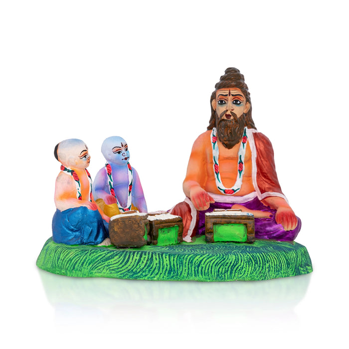 Krishna Sandeepni Ashram Clay Golu Bommai Set - 7 x 9.5 Inches | Giri Golu Doll/ Navaratri Kolu Bommalu/ Gombe