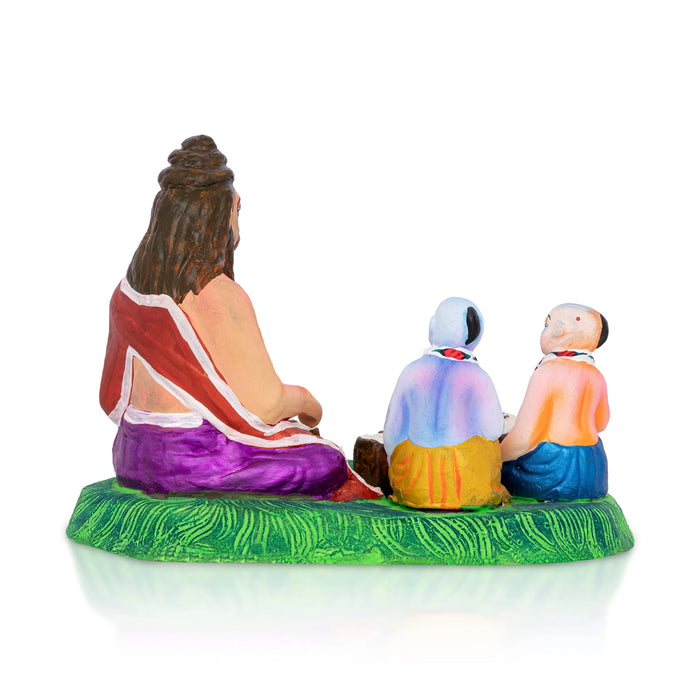 Krishna Sandeepni Ashram Clay Golu Bommai Set - 7 x 9.5 Inches | Giri Golu Doll/ Navaratri Kolu Bommalu/ Gombe