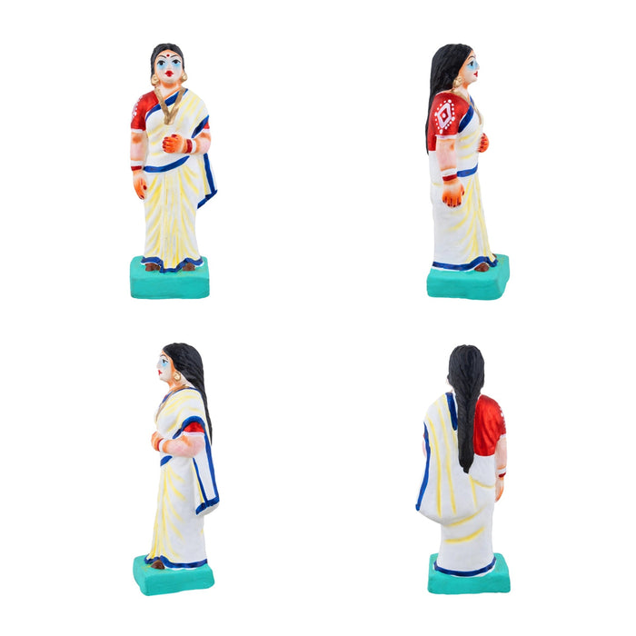 School Clay Golu Bommai Set - 7 x 3 Inches | Navaratri Gombe/ Giri Golu Doll/ Navratri Decor