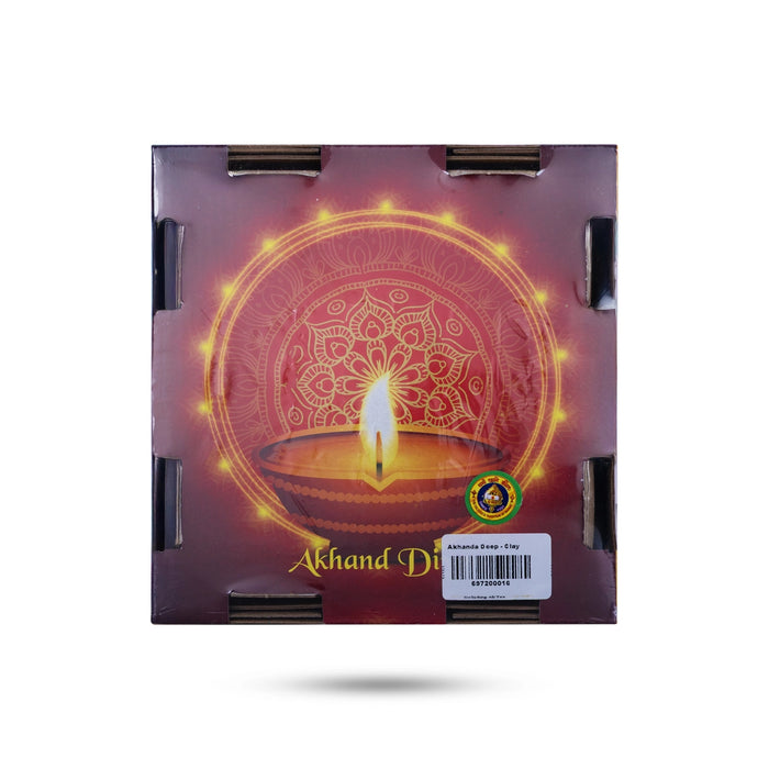 Akhanda Deep - Clay | Oil Lamp/ agal Vilakku/ Clay Deepam for Festivals & Pooja Rituals