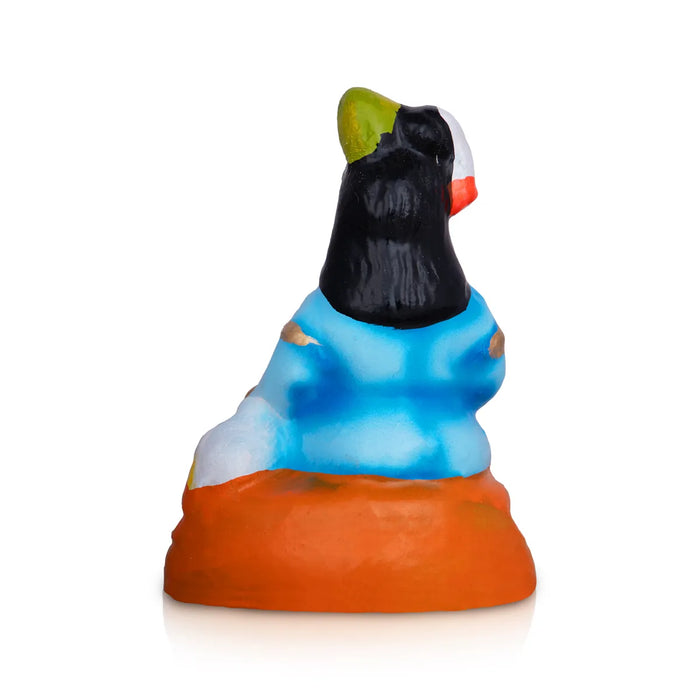 Krishna Statue Clay Golu Bommai - 6 x 3 Inches | Giri Golu Doll/ Navaratri Golu Bomma/ Bommai/ Gombe