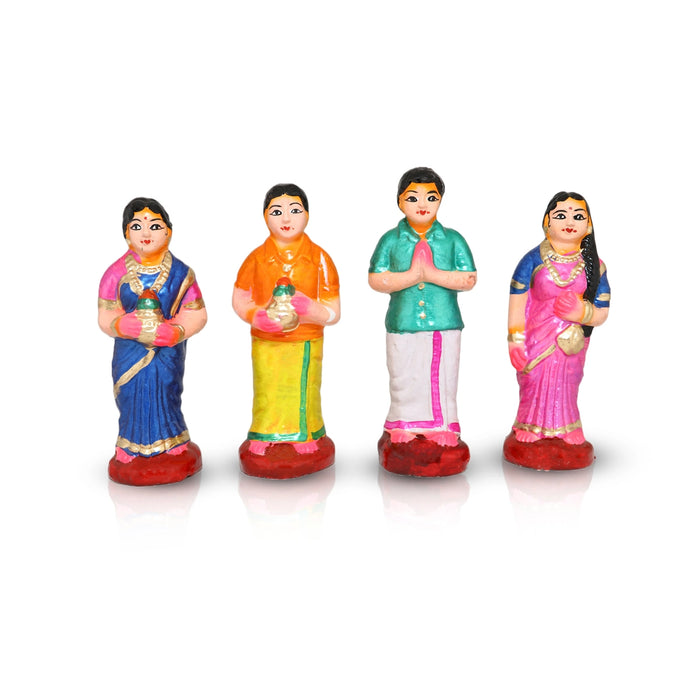60th Marriage Clay Golu Bommai Set - 7 x 5.5 Inches | Giri Golu Doll/ Navaratri Golu Bomma/ Gombe/ Bommai