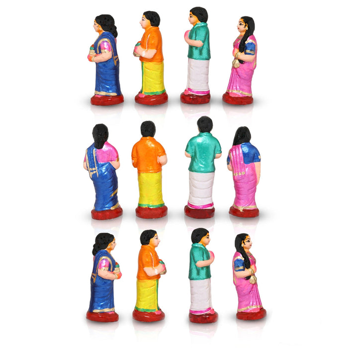 60th Marriage Clay Golu Bommai Set - 7 x 5.5 Inches | Giri Golu Doll/ Navaratri Golu Bomma/ Gombe/ Bommai
