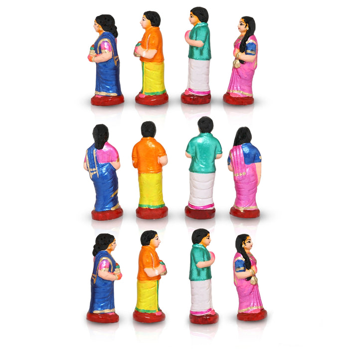 60th Marriage Clay Golu Bommai Set - 7 x 5.5 Inches | Giri Golu Doll/ Navaratri Golu Bomma/ Gombe/ Bommai