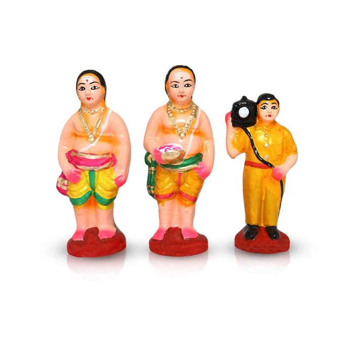 60th Marriage Clay Golu Bommai Set - 7 x 5.5 Inches | Giri Golu Doll/ Navaratri Golu Bomma/ Gombe/ Bommai