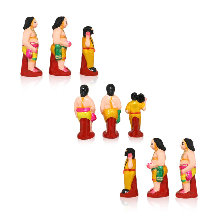 60th Marriage Clay Golu Bommai Set - 7 x 5.5 Inches | Giri Golu Doll/ Navaratri Golu Bomma/ Gombe/ Bommai