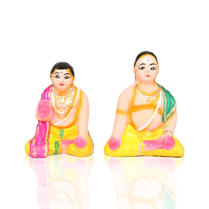 Ubanayam Clay Golu Bommai Set - 6 x 7 Inches | 17 Pcs/ Giri Golu doll/ Navaratri Golu Bomma/ Gombe/ Bommai