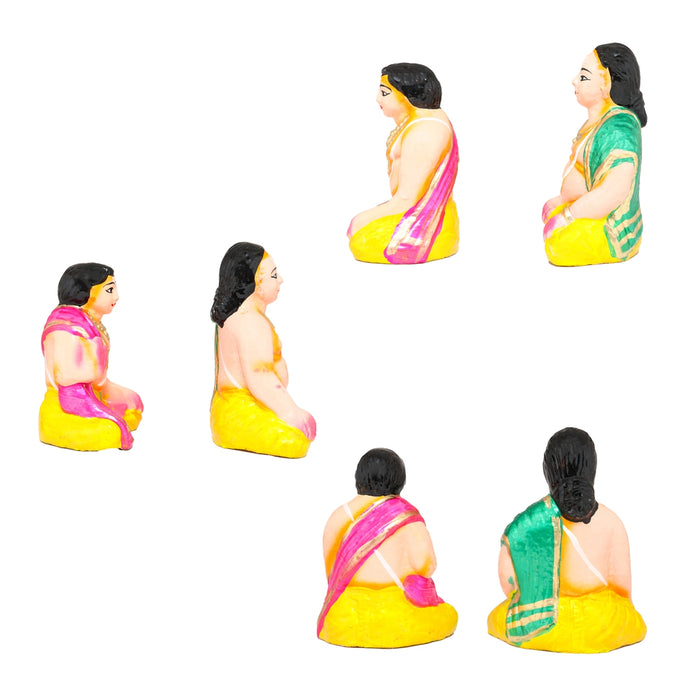 Ubanayam Clay Golu Bommai Set - 6 x 7 Inches | 17 Pcs/ Giri Golu doll/ Navaratri Golu Bomma/ Gombe/ Bommai