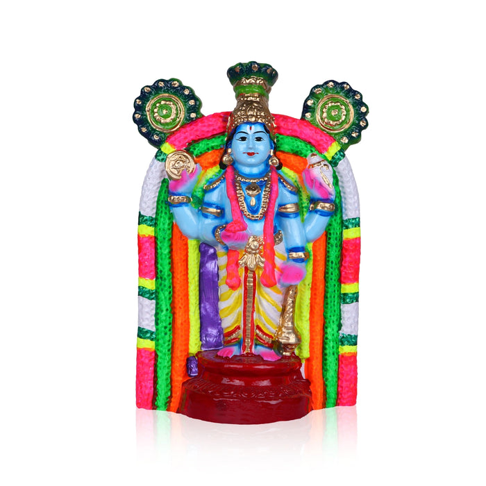 Guruvayurappan Clay Golu Bommai - 10 x 6.5 Inches | Giri Golu Doll/ Navaratri Golu Bomma/Gombe/Bommai