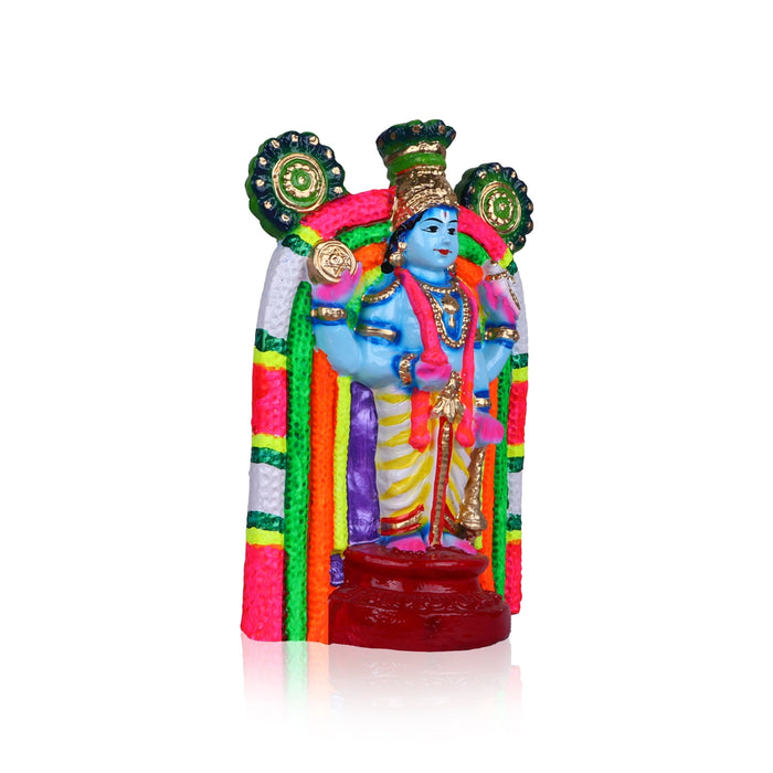 Guruvayurappan Clay Golu Bommai - 10 x 6.5 Inches | Giri Golu Doll/ Navaratri Golu Bomma/Gombe/Bommai