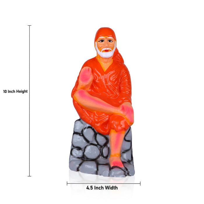 Sai Baba Clay Golu Bommai - 10 x 4.5 Inches | Giri Golu Doll/ Navaratri Golu Bomma/Gombe/Bommai