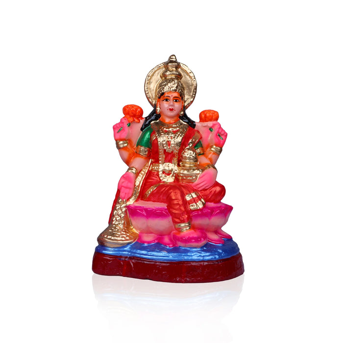 Lakshmi Saraswati Clay Golu Bommai Pair - 12 x 8.5 Inches | Giri Golu Doll/ Navaratri Golu Bomma/Gombe/Bommai