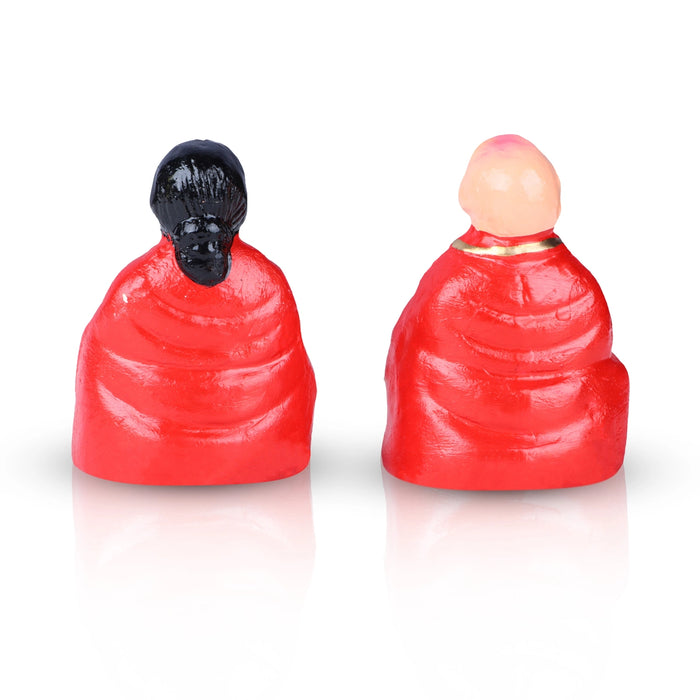 Thatha Patti Clay Golu Bommai Pair - 5 x 3.5 Inches | Giri Golu Doll/ Navaratri Golu Bomma/Gombe/Bommai