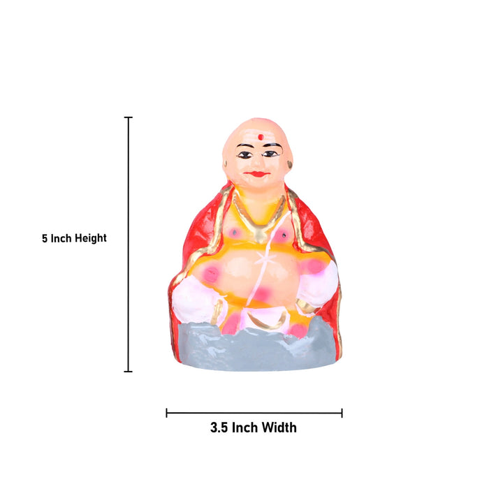 Thatha Patti Clay Golu Bommai Pair - 5 x 3.5 Inches | Giri Golu Doll/ Navaratri Golu Bomma/Gombe/Bommai