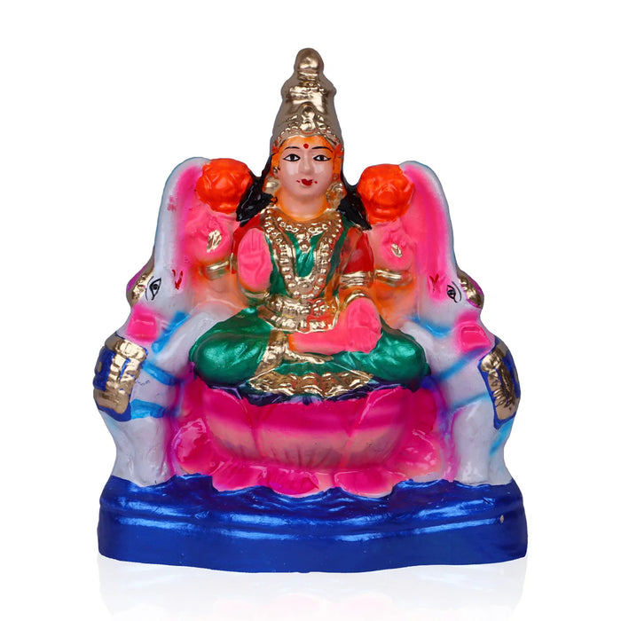 Gajalakshmi Clay Golu Bommai - 10 x 7.5 Inches | Giri Golu Doll/ Navaratri Golu Bomma/Gombe/Bommai