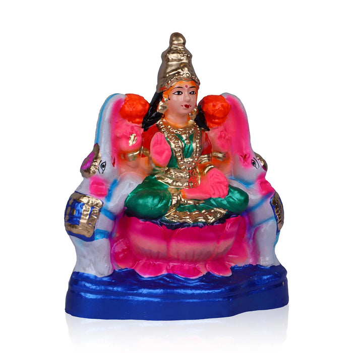 Gajalakshmi Clay Golu Bommai - 10 x 7.5 Inches | Giri Golu Doll/ Navaratri Golu Bomma/Gombe/Bommai