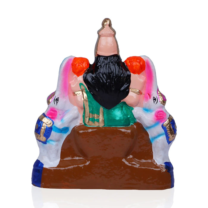 Gajalakshmi Clay Golu Bommai - 10 x 7.5 Inches | Giri Golu Doll/ Navaratri Golu Bomma/Gombe/Bommai