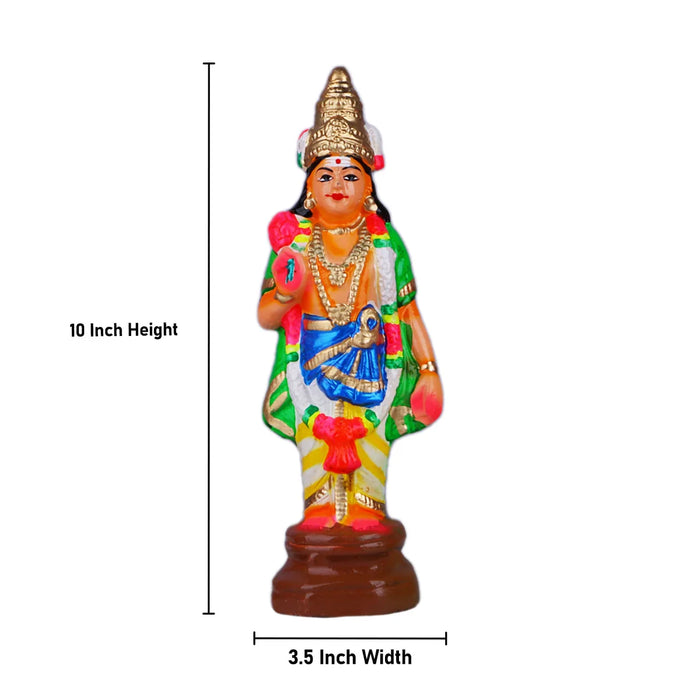 Naalvar Clay Golu Bommai Set - 10 x 3.5 Inches Inches | Giri Golu Doll/ Navaratri Golu Bomma/Gombe/Bommai