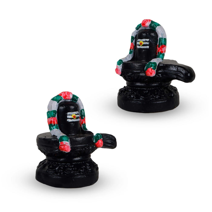 Lingam With Nandi Clay Golu Bommai Pair - 3 x 3.5 Inches | Giri Golu Doll/ Navaratri Golu Bomma/ Gombe
