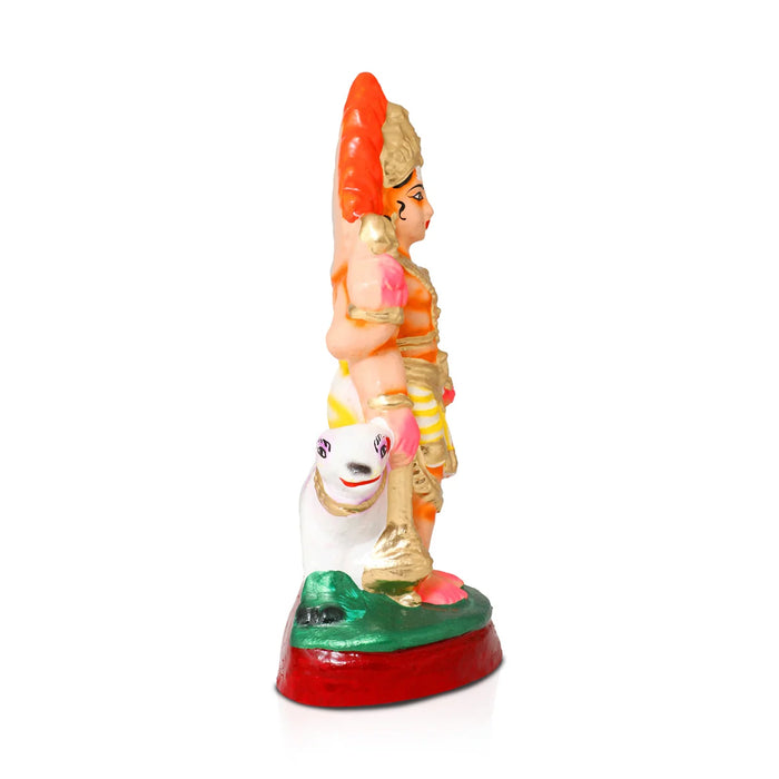 Bhairavar Clay Golu Bommai - 10 x 5 Inches | Giri Golu Doll/ Navaratri Golu Bomma/Gombe/Bommai