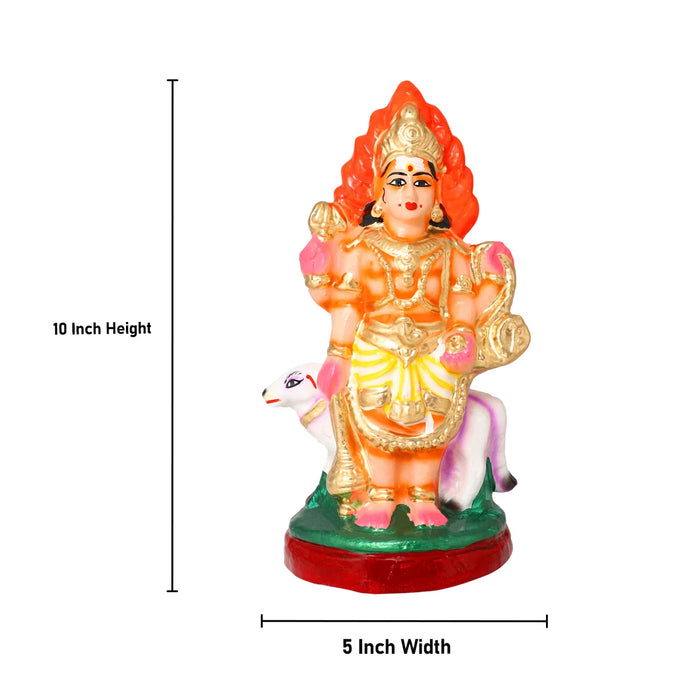 Bhairavar Clay Golu Bommai - 10 x 5 Inches | Giri Golu Doll/ Navaratri Golu Bomma/Gombe/Bommai