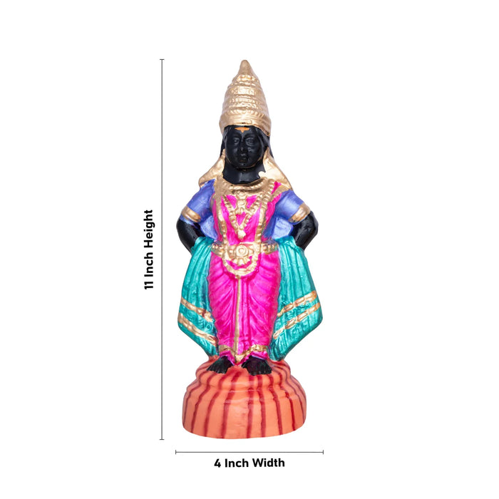 Panduranga Rukmini Clay Golu Bommai Pair - 11 x 4 Inches | Giri Golu Doll/ Navaratri Golu Bomma/Gombe/Bommai