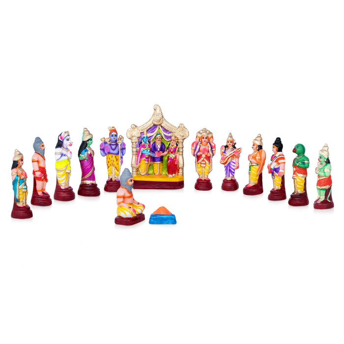 Srinivasa Kalyanam Clay Golu Bommai Set - 12 x 11 Inches | Giri Golu Doll/ Navaratri Golu Bomma/ Bommalu