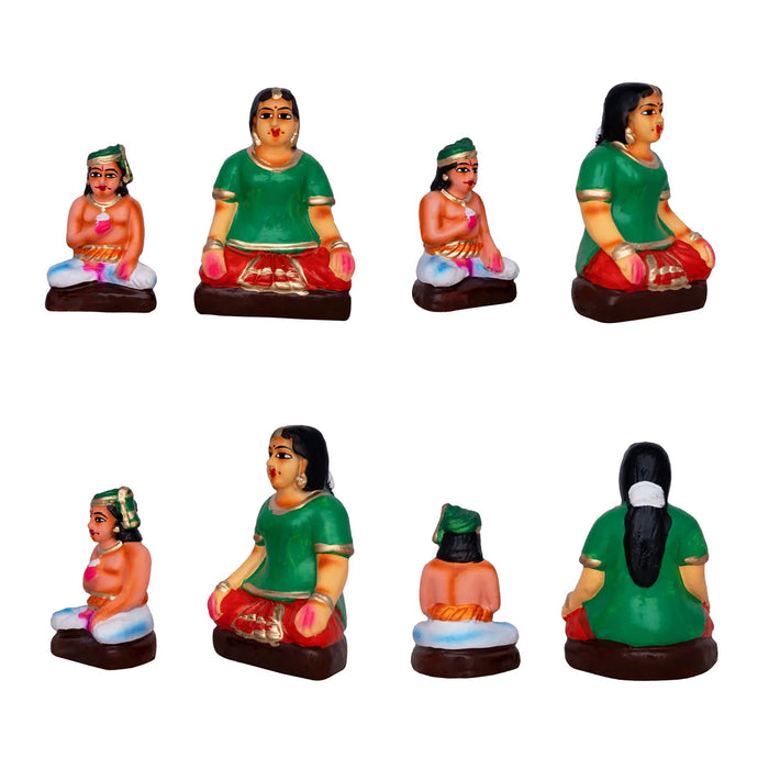 Krishna Bhojanam Clay Golu Bommai Set - 7 x 3 Inches | Giri Golu Doll/ Navaratri Golu Bomma/Gombe/Bommai