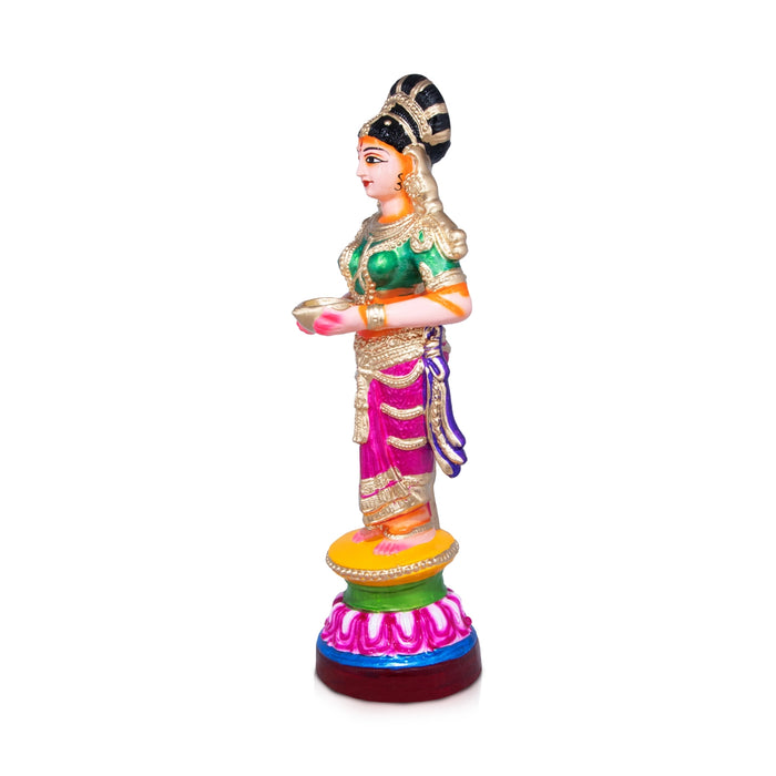 Paavai Vilakku Paper Mache Golu Bommai - 20 X 6.5 Inches | Giri Golu Doll/ Navaratri Gombe/ Navratri Décor