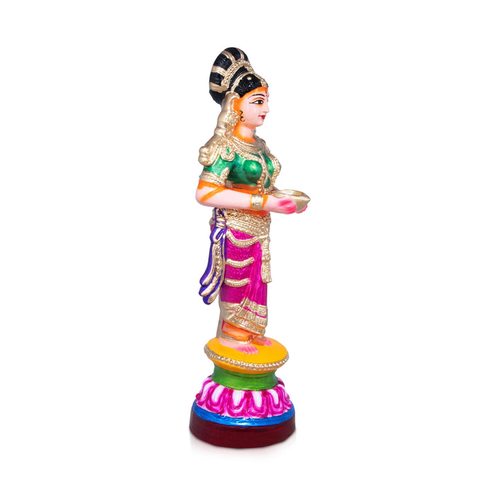 Paavai Vilakku Paper Mache Golu Bommai - 20 X 6.5 Inches | Giri Golu Doll/ Navaratri Gombe/ Navratri Décor