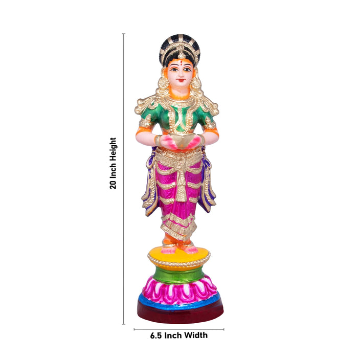 Paavai Vilakku Paper Mache Golu Bommai - 20 X 6.5 Inches | Giri Golu Doll/ Navaratri Gombe/ Navratri Décor
