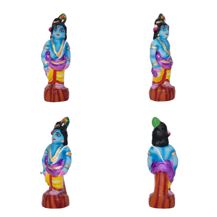 Krishna Leela Clay Golu Bommai Set - 7.5 x 5.5 Inches | 23 Pcs/ Giri Golu Doll/ Navaratri Kolu Bomma/ Gombe/ Bommalu
