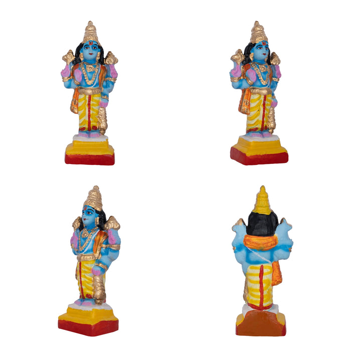 Krishna Leela Clay Golu Bommai Set - 7.5 x 5.5 Inches | 23 Pcs/ Giri Golu Doll/ Navaratri Kolu Bomma/ Gombe/ Bommalu