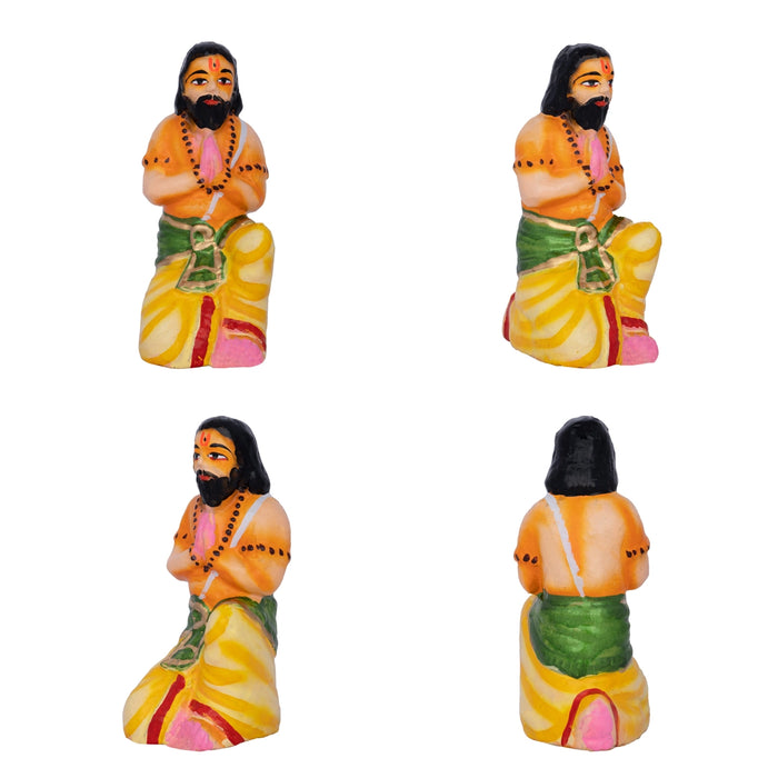 Krishna Leela Clay Golu Bommai Set - 7.5 x 5.5 Inches | 23 Pcs/ Giri Golu Doll/ Navaratri Kolu Bomma/ Gombe/ Bommalu
