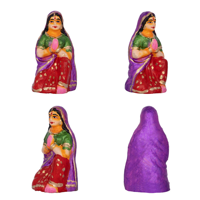 Krishna Leela Clay Golu Bommai Set - 7.5 x 5.5 Inches | 23 Pcs/ Giri Golu Doll/ Navaratri Kolu Bomma/ Gombe/ Bommalu