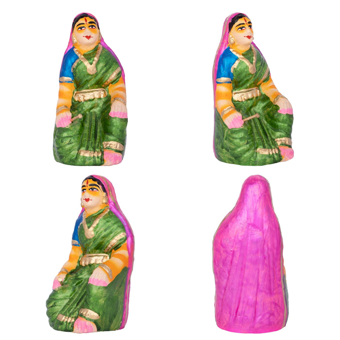 Krishna Leela Clay Golu Bommai Set - 7.5 x 5.5 Inches | 23 Pcs/ Giri Golu Doll/ Navaratri Kolu Bomma/ Gombe/ Bommalu