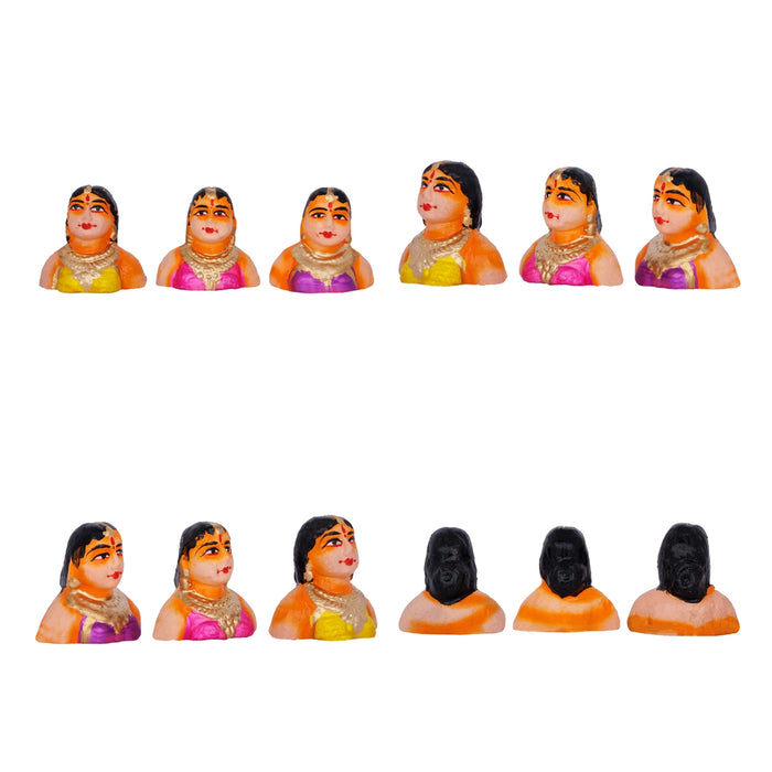 Krishna Leela Clay Golu Bommai Set - 7.5 x 5.5 Inches | 23 Pcs/ Giri Golu Doll/ Navaratri Kolu Bomma/ Gombe/ Bommalu