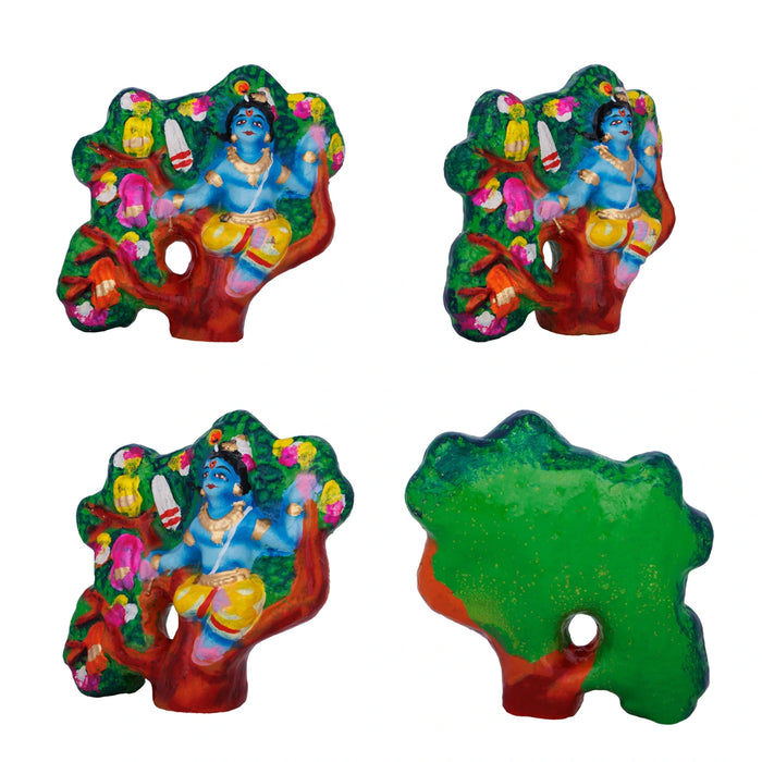 Krishna Leela Clay Golu Bommai Set - 7.5 x 5.5 Inches | 23 Pcs/ Giri Golu Doll/ Navaratri Kolu Bomma/ Gombe/ Bommalu