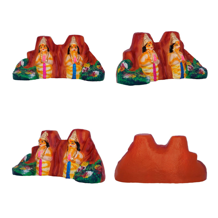 Krishna Leela Clay Golu Bommai Set - 7.5 x 5.5 Inches | 23 Pcs/ Giri Golu Doll/ Navaratri Kolu Bomma/ Gombe/ Bommalu