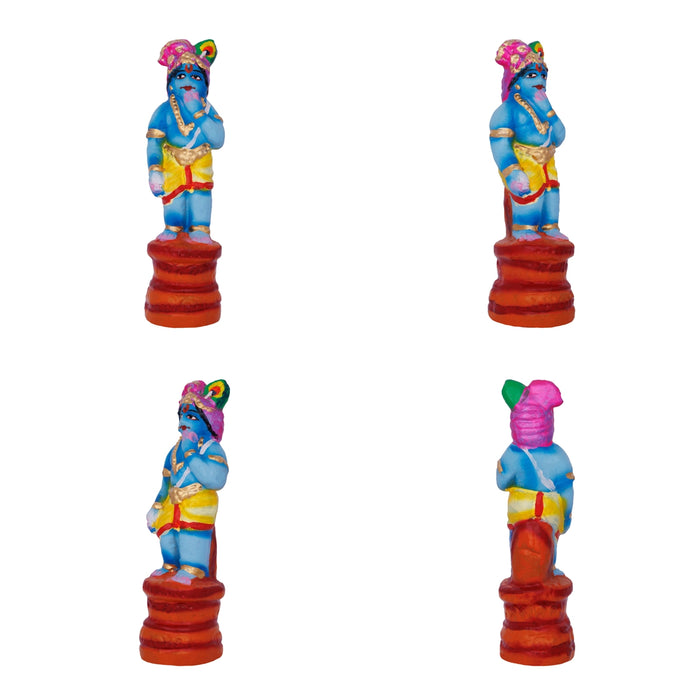 Krishna Leela Clay Golu Bommai Set - 7.5 x 5.5 Inches | 23 Pcs/ Giri Golu Doll/ Navaratri Kolu Bomma/ Gombe/ Bommalu