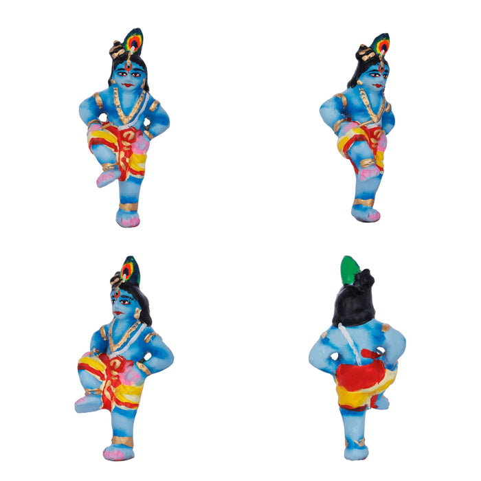Krishna Leela Clay Golu Bommai Set - 7.5 x 5.5 Inches | 23 Pcs/ Giri Golu Doll/ Navaratri Kolu Bomma/ Gombe/ Bommalu