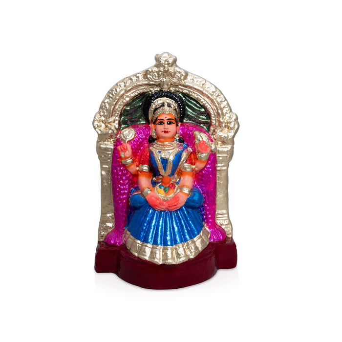 Varalakshmi Amman Clay Golu Bommai - 10 x 6 Inches | Giri Golu Doll/ Navaratri Golu Bomma/ Gombe