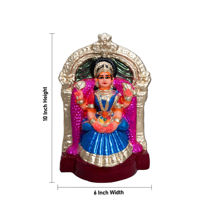 Varalakshmi Amman Clay Golu Bommai - 10 x 6 Inches | Giri Golu Doll/ Navaratri Golu Bomma/ Gombe