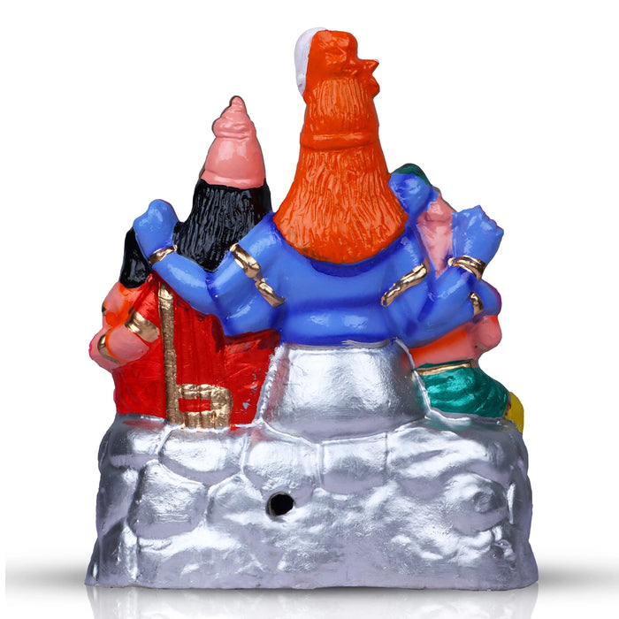 Shivan Family Clay Golu Bommai - 11 x 8 Inches | Giri Golu Doll/ Navaratri Golu Bomma/Gombe/Bommai