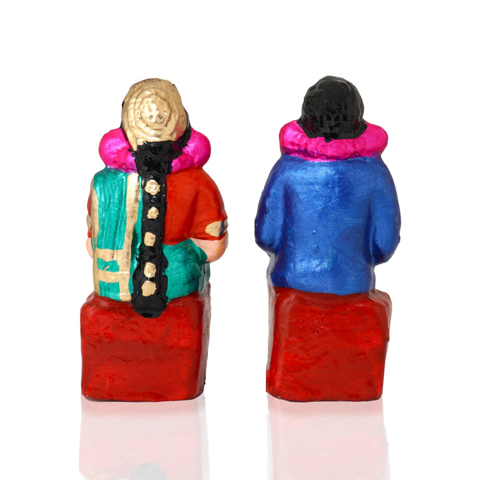 Engagement Clay Golu Bommai Set - 7.5 x 6 Inches | Giri Golu Doll/ Navaratri Golu Bomma/ Bommai/ Gombe
