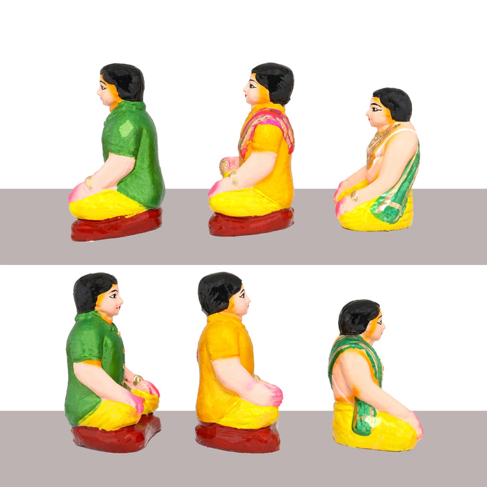 Engagement Clay Golu Bommai Set - 7.5 x 6 Inches | Giri Golu Doll/ Navaratri Golu Bomma/ Bommai/ Gombe