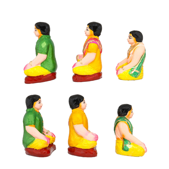 Engagement Clay Golu Bommai Set - 7.5 x 6 Inches | Giri Golu Doll/ Navaratri Golu Bomma/ Bommai/ Gombe