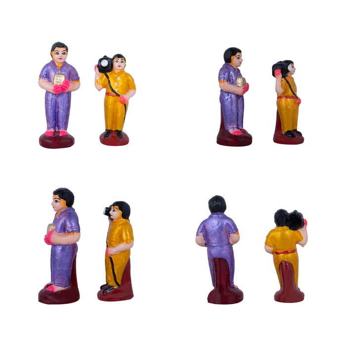 Birthday Clay Golu Bommai Set - 6 x 3 Inches | Giri Golu Doll/ Navaratri Golu Bomma/ Bommai/ Gombe